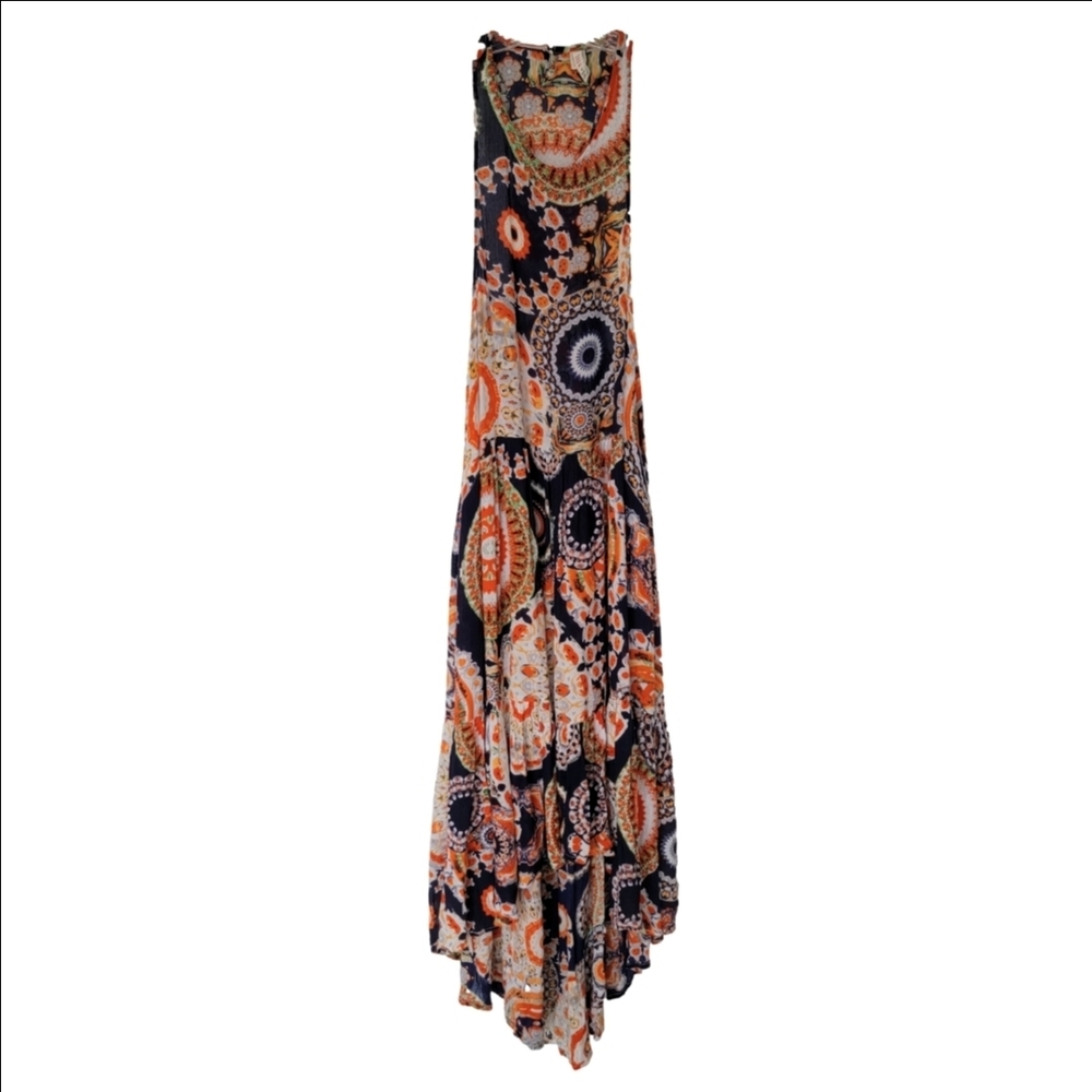 RAGA Navy and Orange Circular Print Boho Maxi Dress - Picture 2 of 11